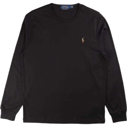 Custom Slim Fit Soft Cotton T-Shirt Polo Black