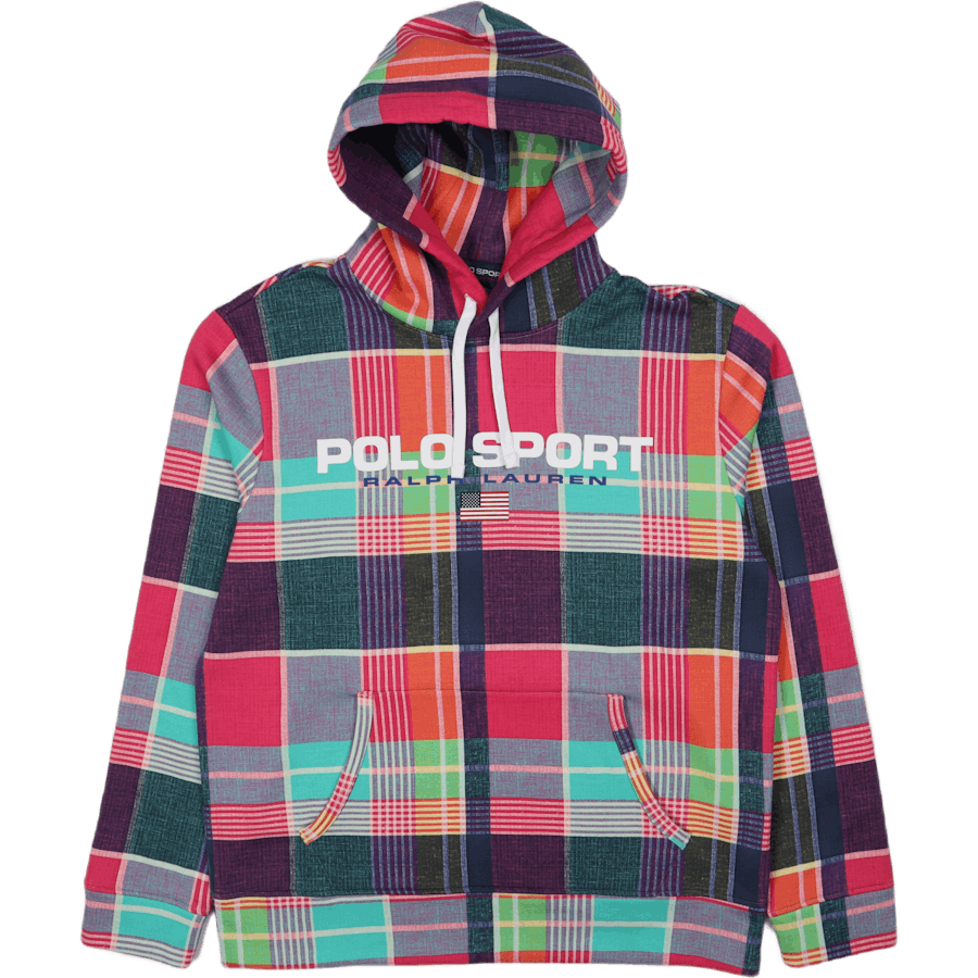 Polo Sport Madras-Print Hoodie Madras Print Rosa Multifärgad