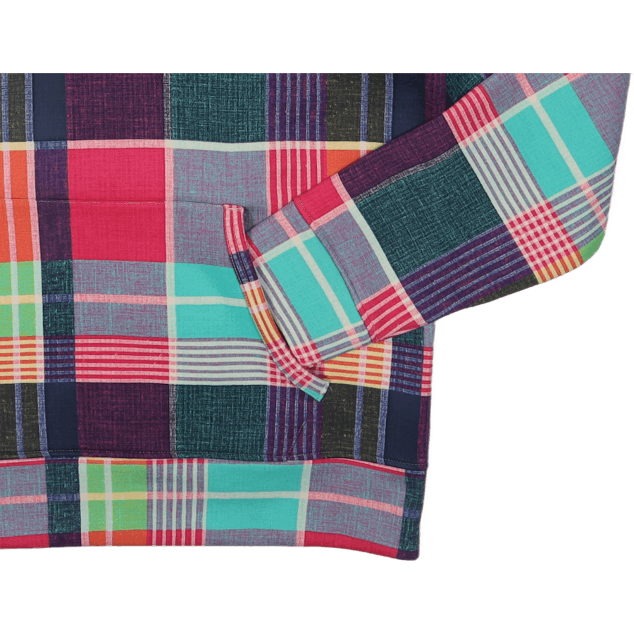 Polo Sport Madras-Print Hoodie Madras Print Rosa Multifärgad