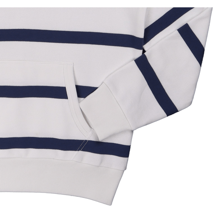 RL Fleece Randig Rugby Vit/Ljus Marinblå