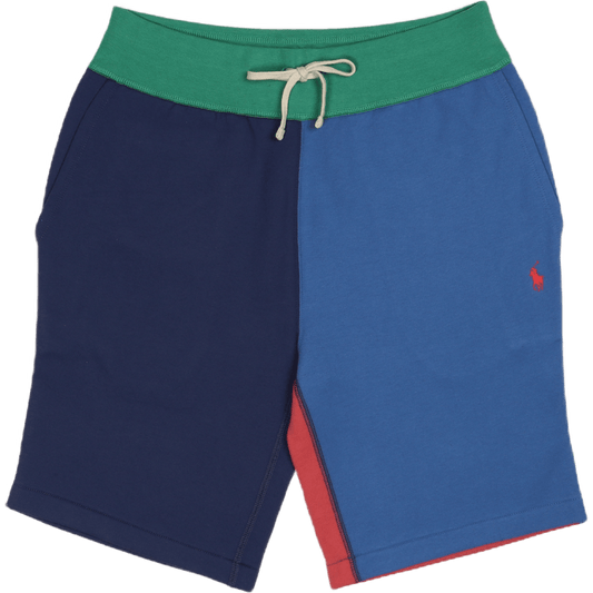 RL Fleece Färgblockerade Shorts Ljus Marinblå Multifärgad