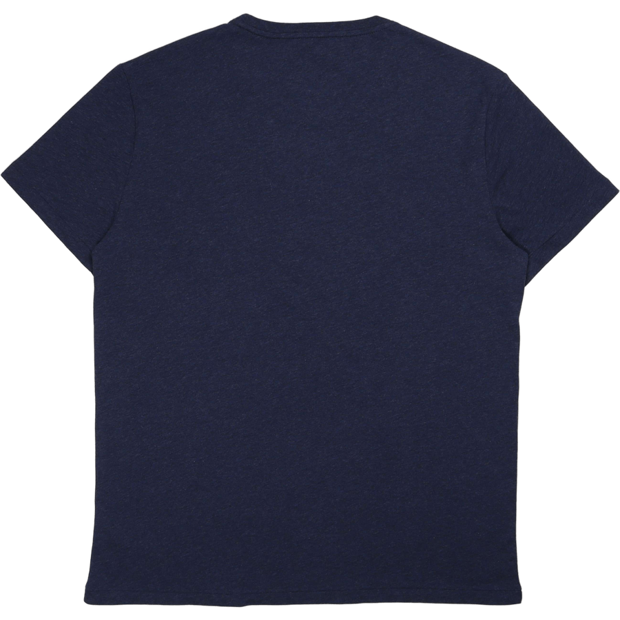 Anpassad Slim Fit Jersey Crewneck T-shirt Vår Marinblå Ljung
