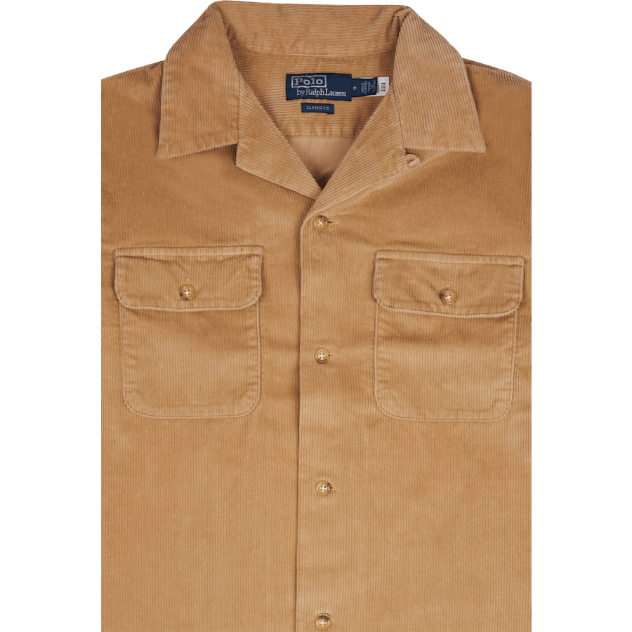 Classic Fit Corduroy Camp Shirt Vintage Khaki