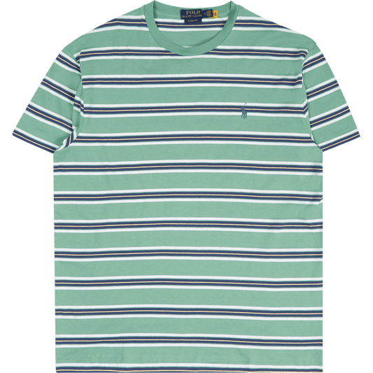Klassisk Passform Randig Jersey T-shirt Haven Grön Multifärgad