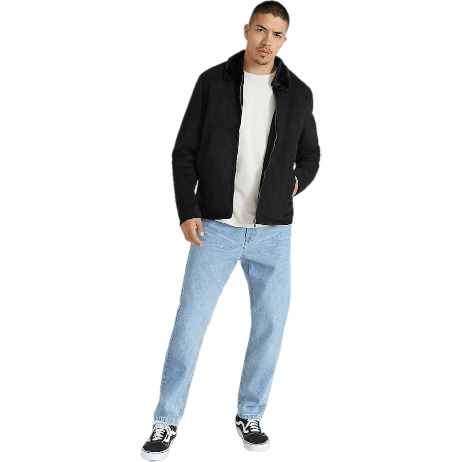 Teddy Fake Suede Jacket Black