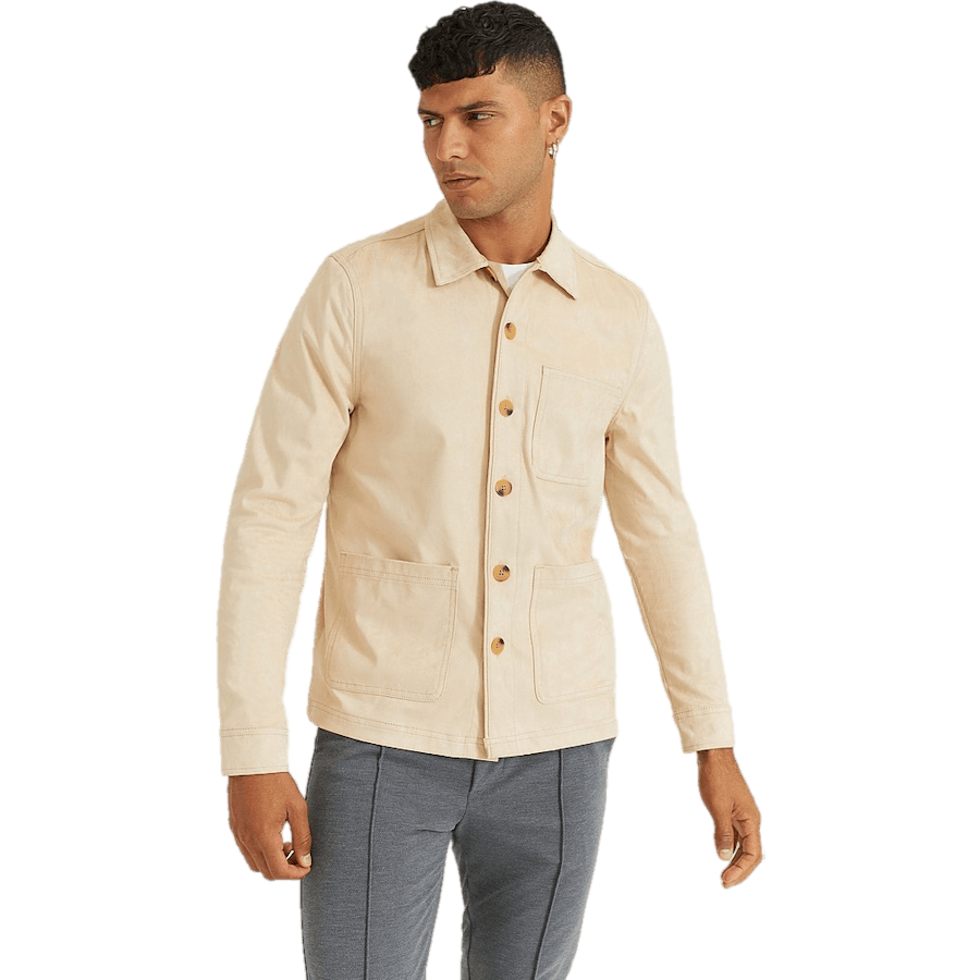 Favourite Fake Suede Overshirt Light Sand