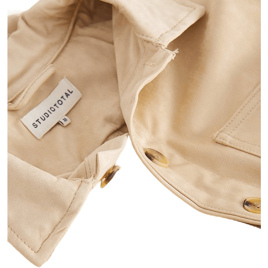 Favourite Fake Suede Overshirt Light Sand