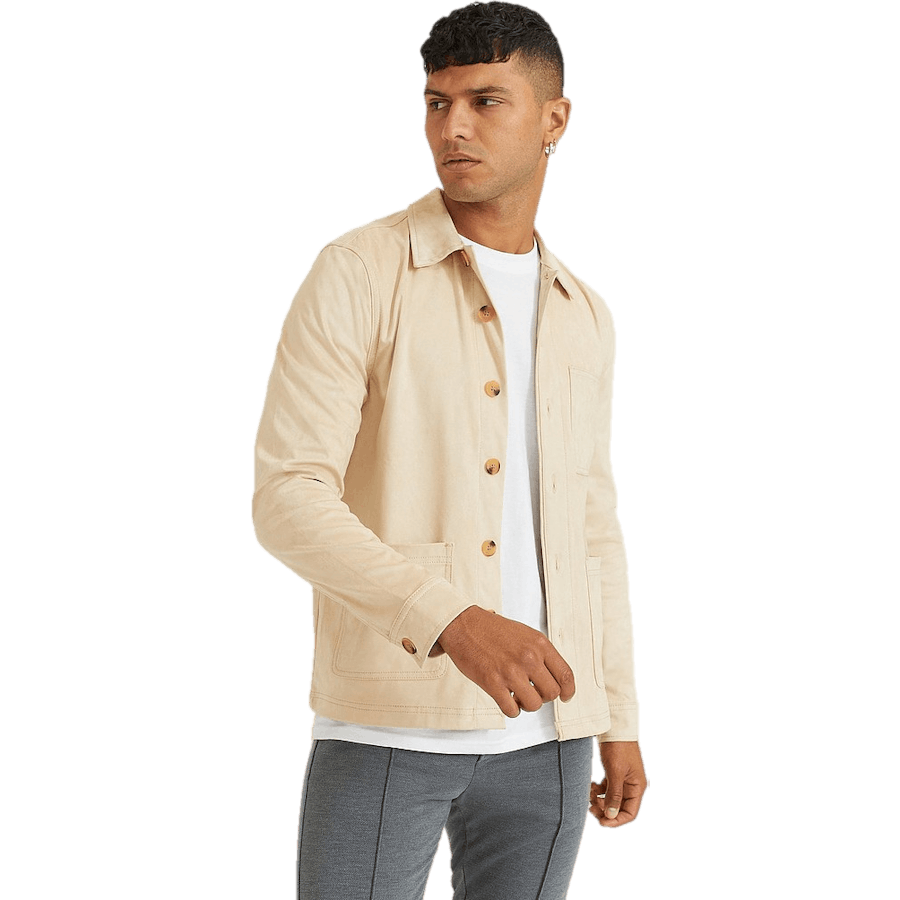 Favourite Fake Suede Overshirt Light Sand