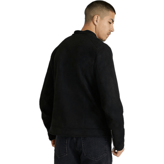 Clean Fake Suede Racer Black