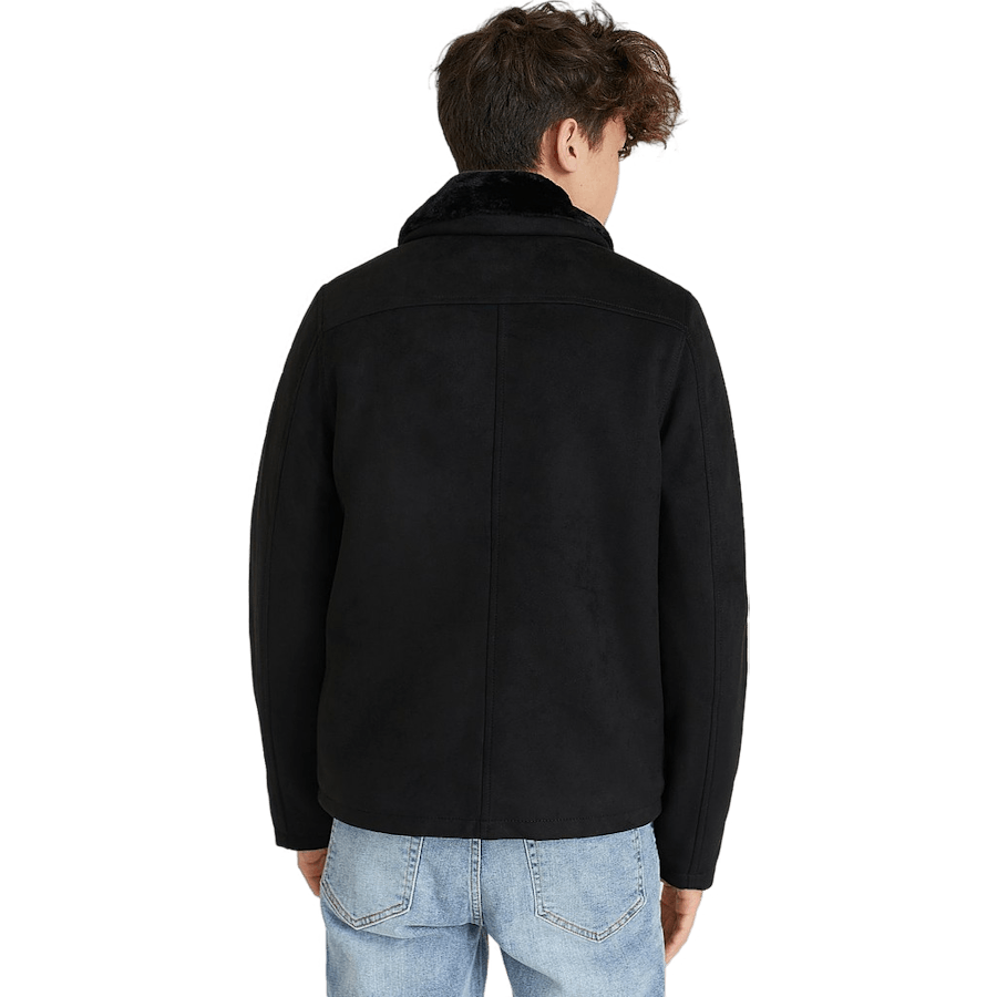 Teddy Fake Suede Jacket Black
