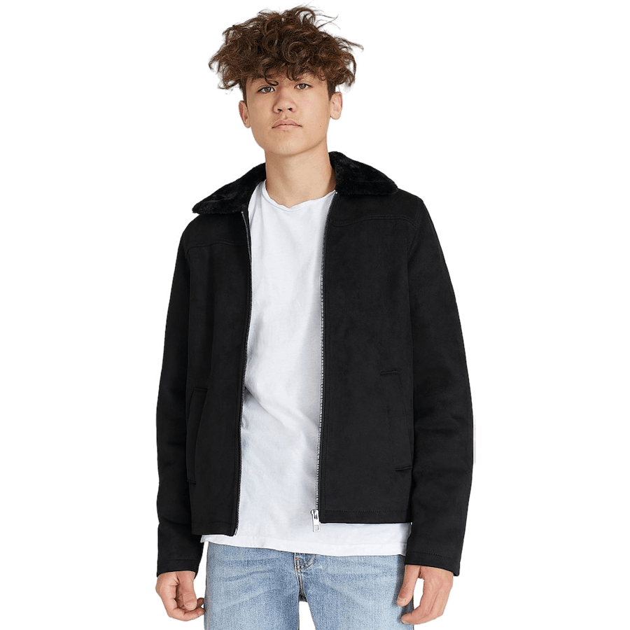 Teddy Fake Suede Jacket Black