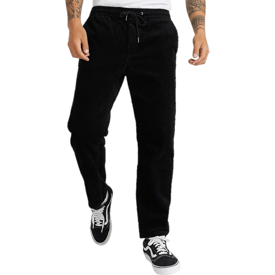 Regular Cord Trousers Black