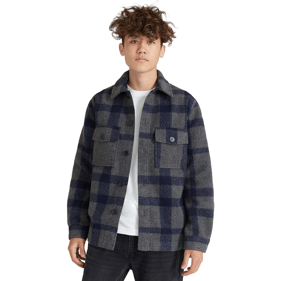 Studio Check Overshirt Grey/navy