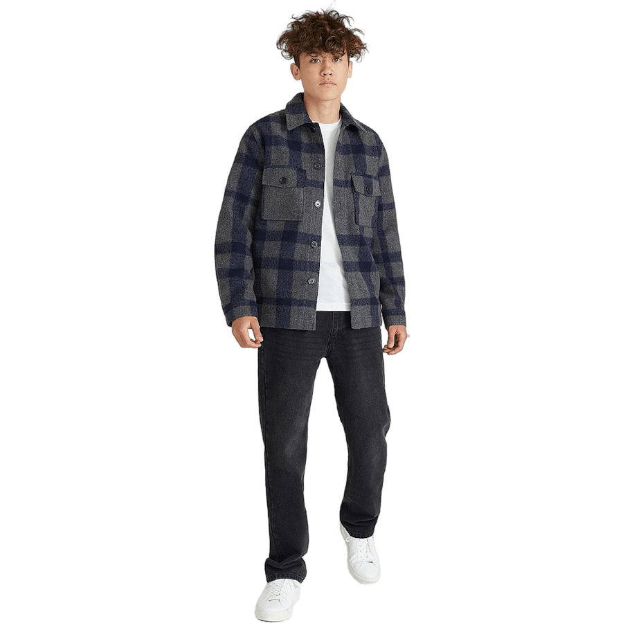 Studio Check Overshirt Grey/navy