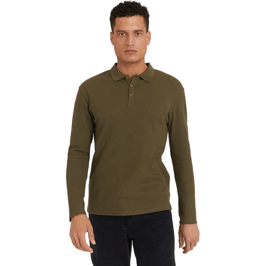Waffle Polo Shirt Green