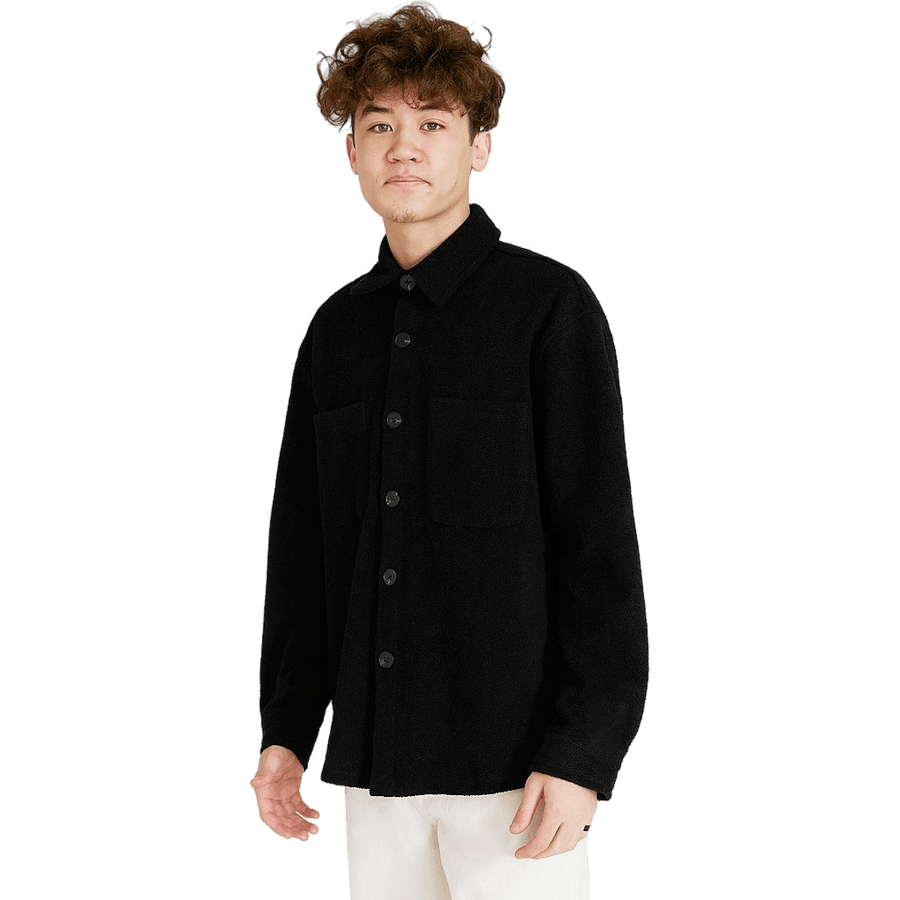 Relaxed Pile Overshirt Black