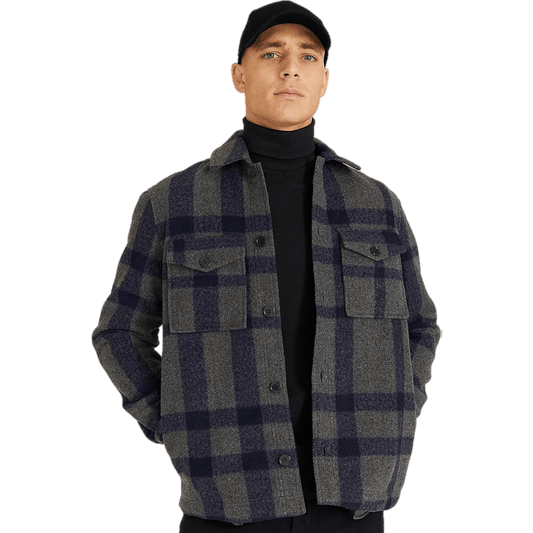 Studio Check Overshirt Grey/navy