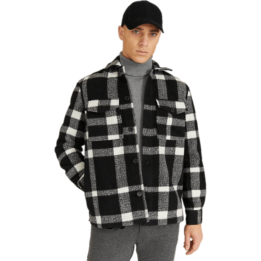 Studio Check Overshirt Black/white
