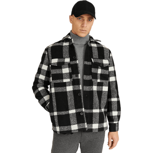 Studio Check Overshirt Black/white