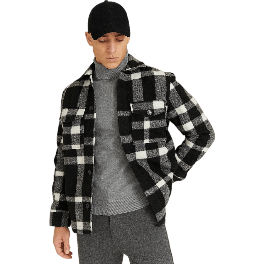Studio Check Overshirt Black/white