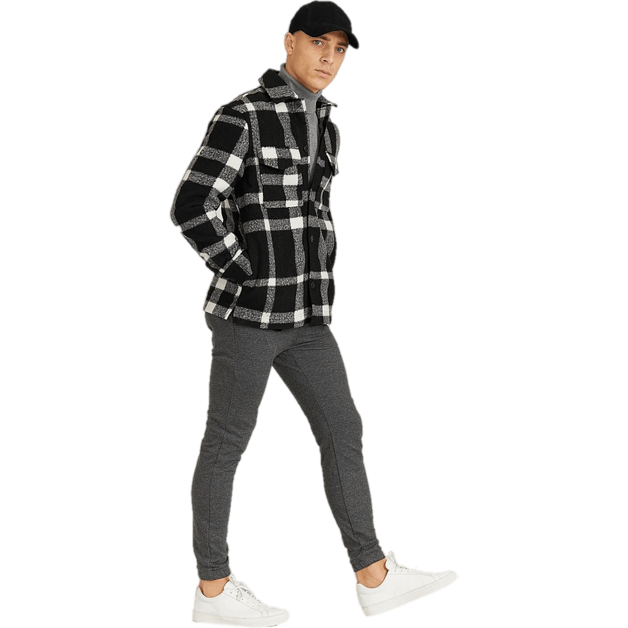 Studio Check Overshirt Black/white