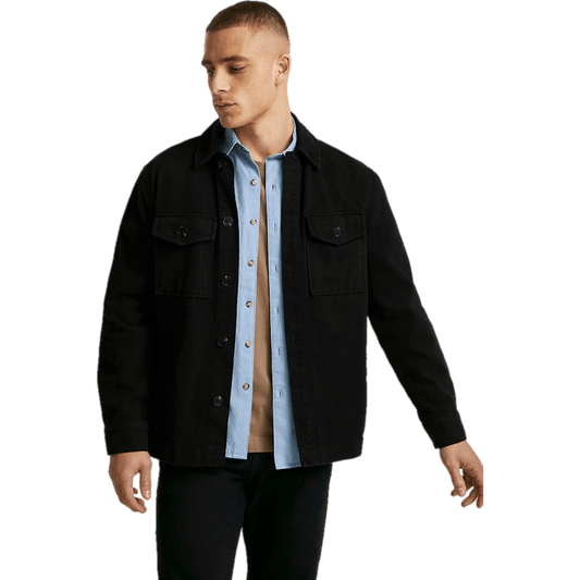 Relaxed Twill Overshirt Black