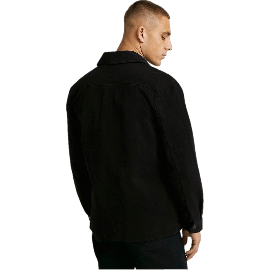 Relaxed Twill Overshirt Black
