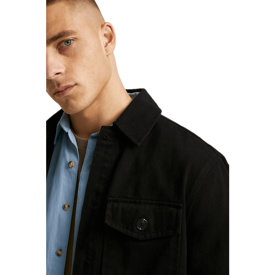 Relaxed Twill Overshirt Black