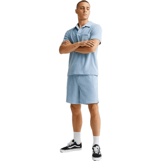 Frottéshorts Solblekta Blå