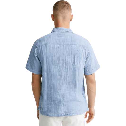 Soft Half Placket Shirt Lt Blue