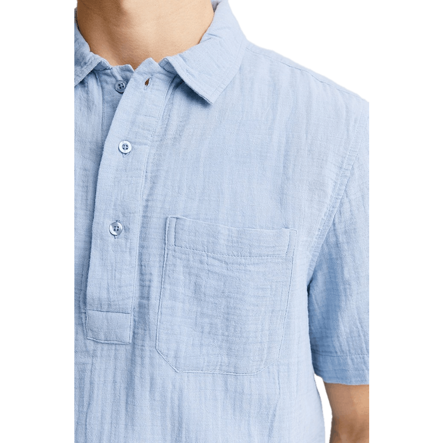 Soft Half Placket Shirt Lt Blue