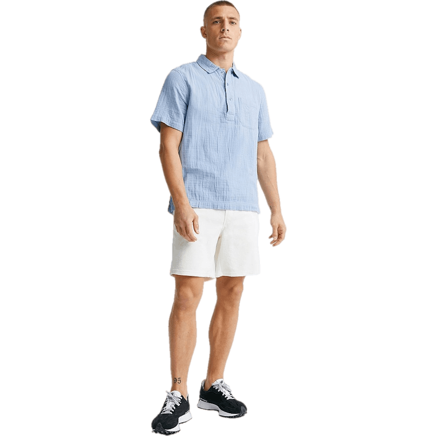 Soft Half Placket Shirt Lt Blue