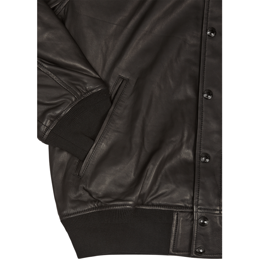 Hd Varsity-lined-bomber Polo Black