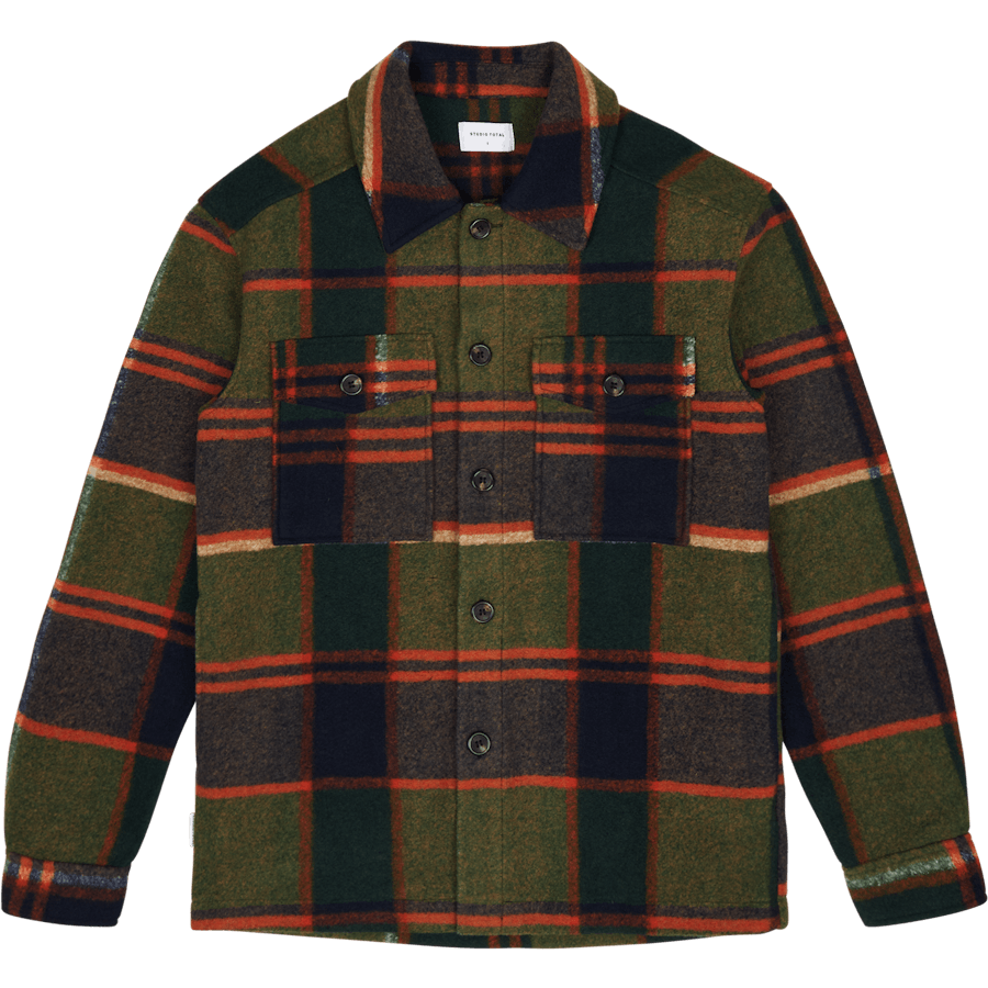 Studio Total Outdoor Check Overshirt Ochra Rutig
