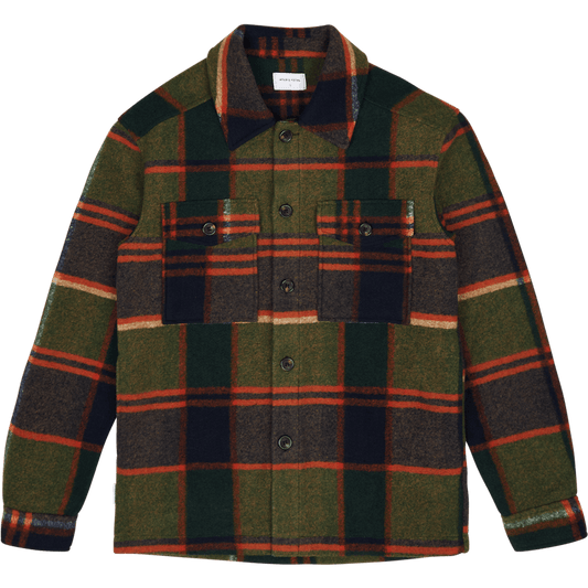 Studio Total Outdoor Check Overshirt Ochra Rutig