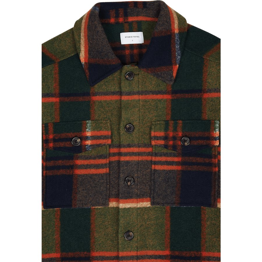 Studio Total Outdoor Check Overshirt Ochra Rutig