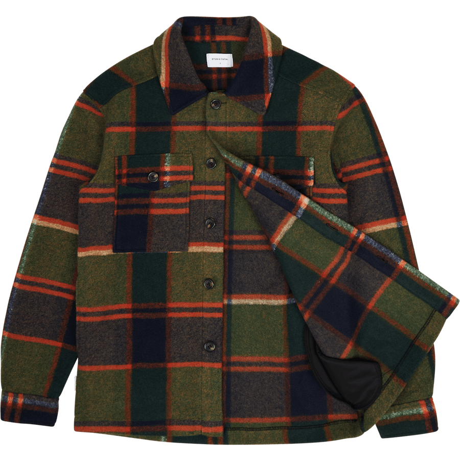 Studio Total Outdoor Check Overshirt Ochra Rutig