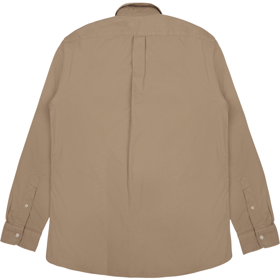 Flanellskjorta med skräddarsydd passform, vintage-khaki