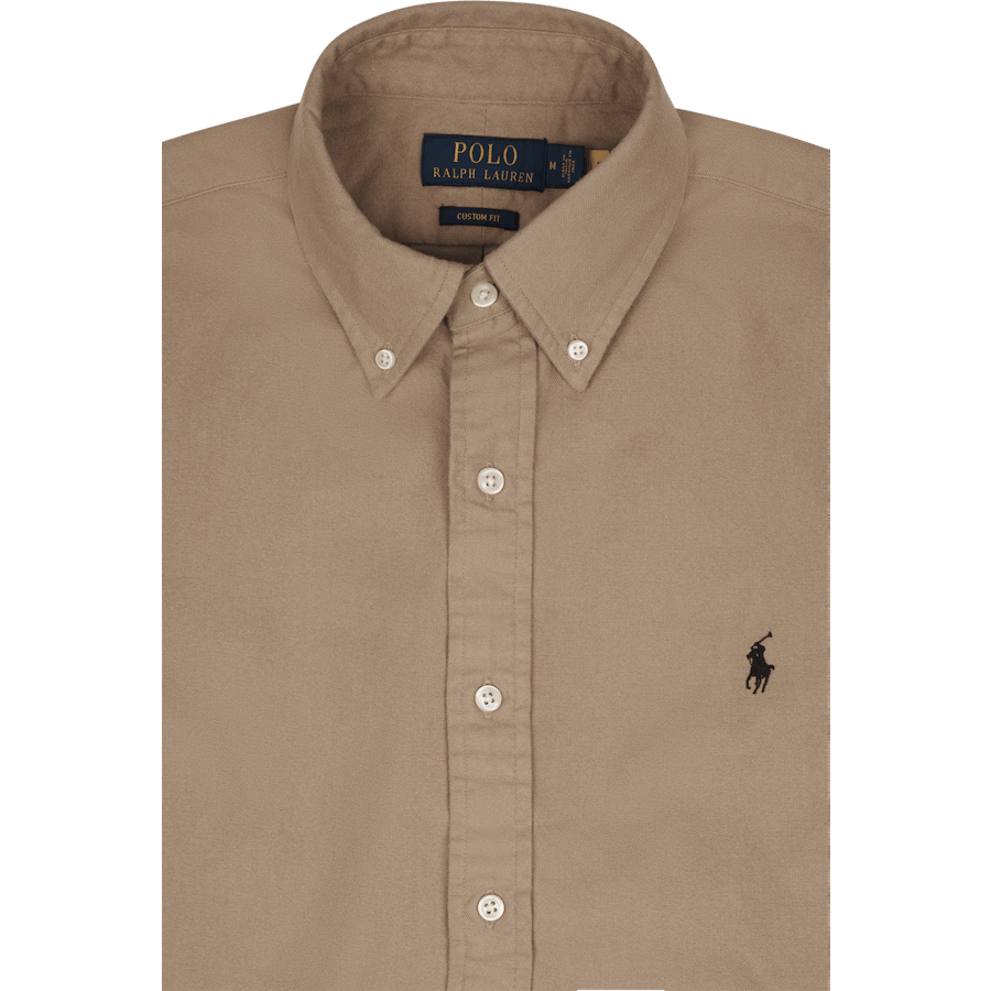 Flanellskjorta med skräddarsydd passform, vintage-khaki