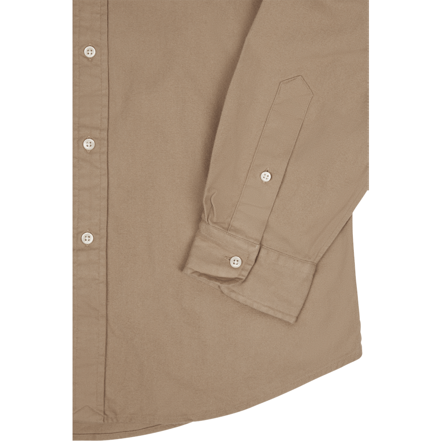 Flanellskjorta med skräddarsydd passform, vintage-khaki