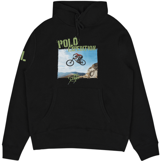 Fleece Graphic Hoodie Svart
