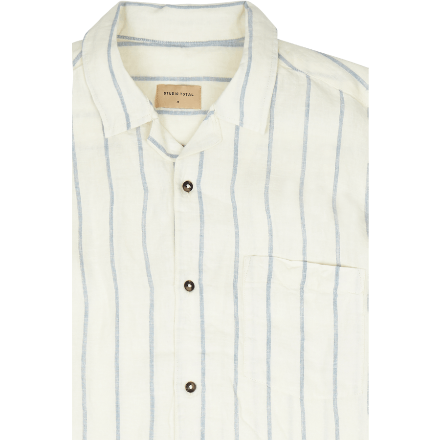 Camp Collar Ss Linen Shirt Print