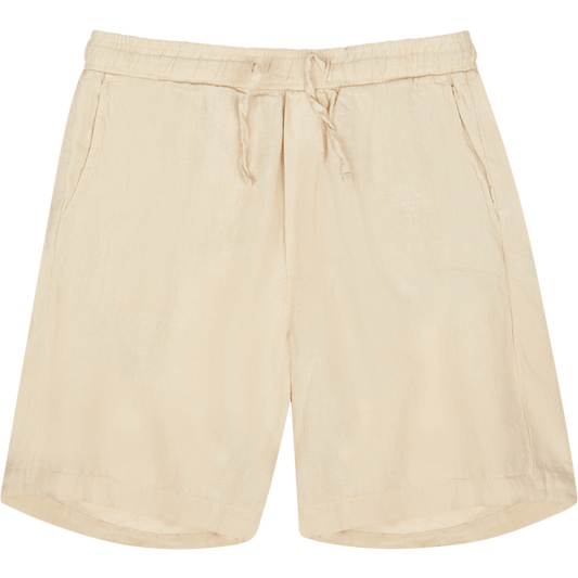 Drawstring Linen Shorts Ecru