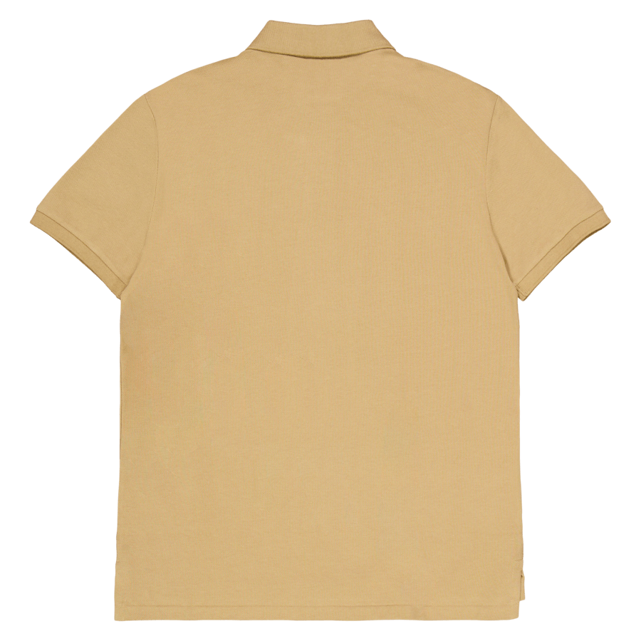 Custom Slim Fit Mesh Polo Shirt Cafe Tan