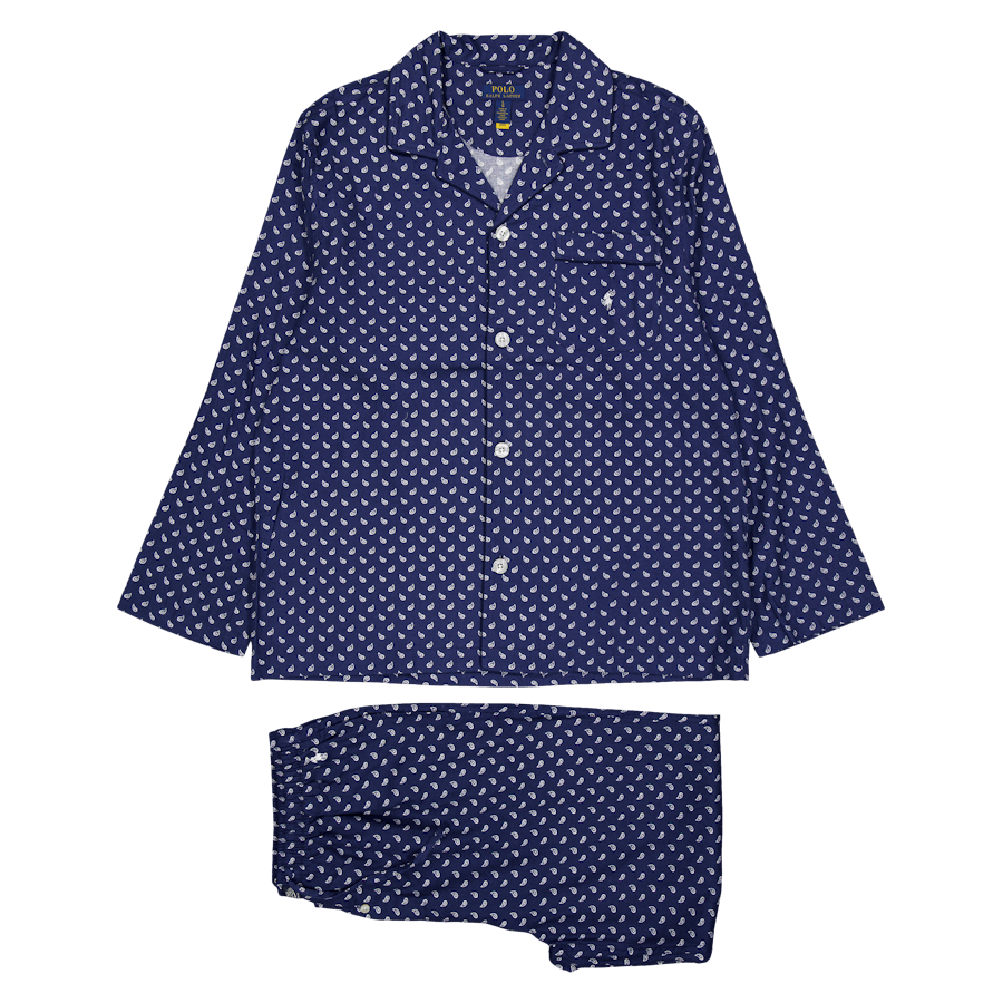 Plaid Flannel Pajama Set Navy Plaid