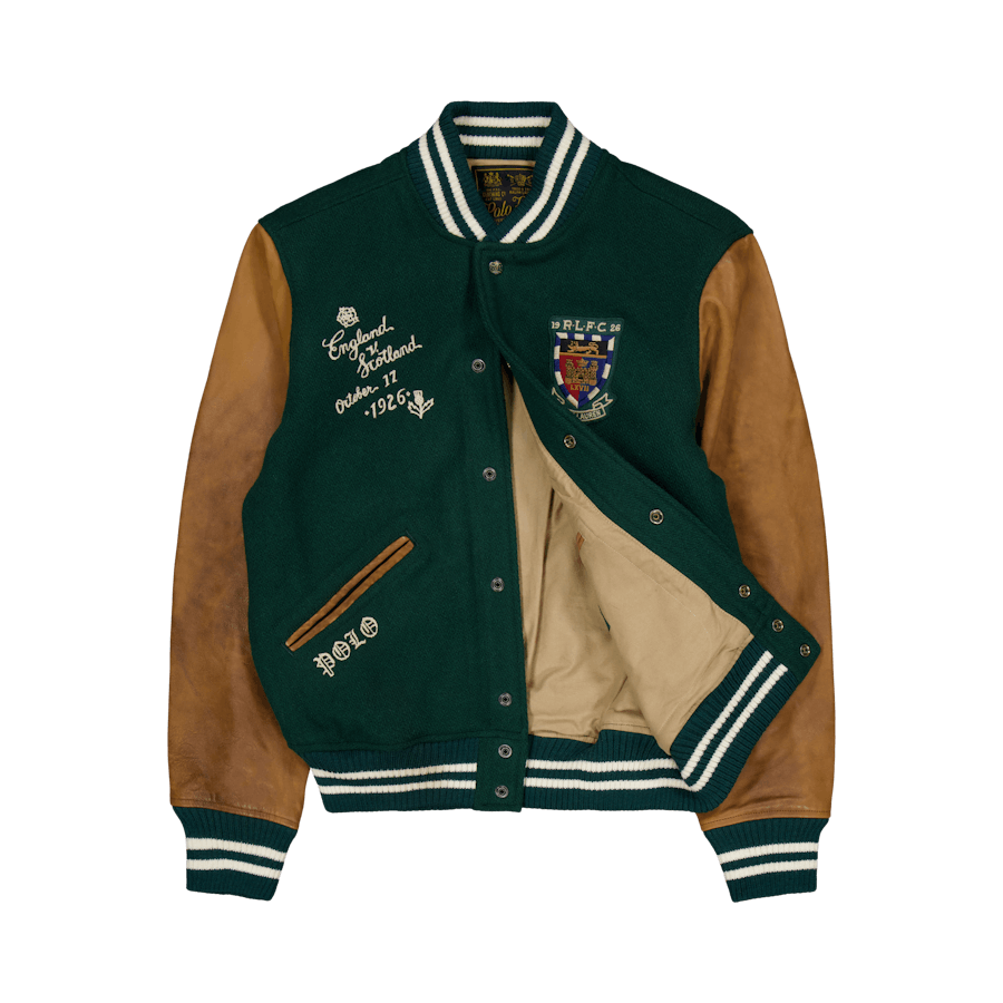 Varsity-Inspired Jacket Moss Agate