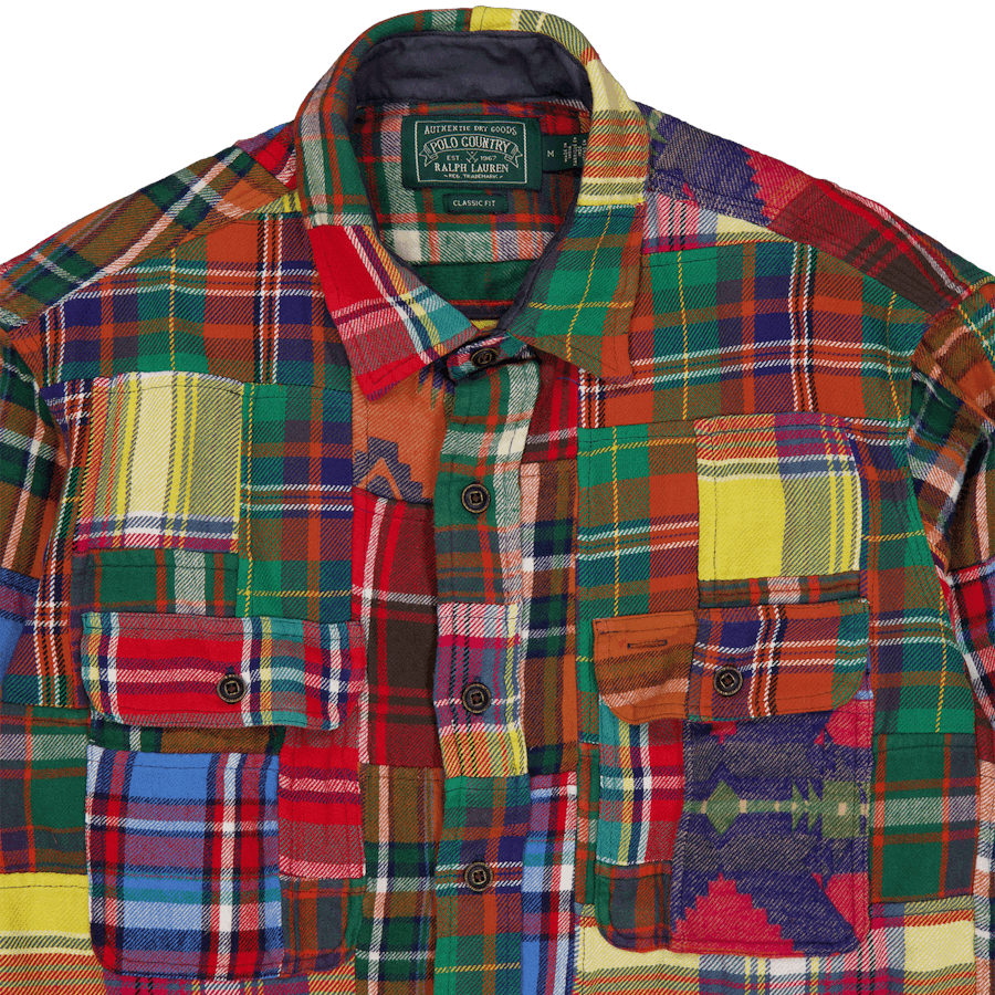 Classic Fit Patchwork Flannel Workshirt 6198 Adirondack Patchwork