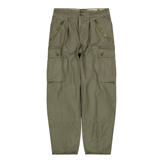 Baggy Fit Omvänd Satin Cargobyxa Termogrön