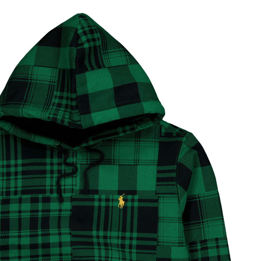 Rutig Fleece Hoodie Athletic Grön