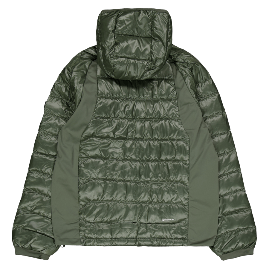Water-Repellent Hybrid Down Jacket Fossil Green